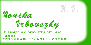 monika vrbovszky business card